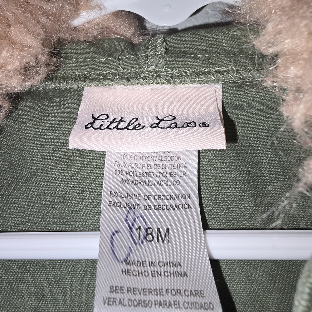 Little Lass baby girls jacket army green Size 18 Months - Picture 3 of 3
